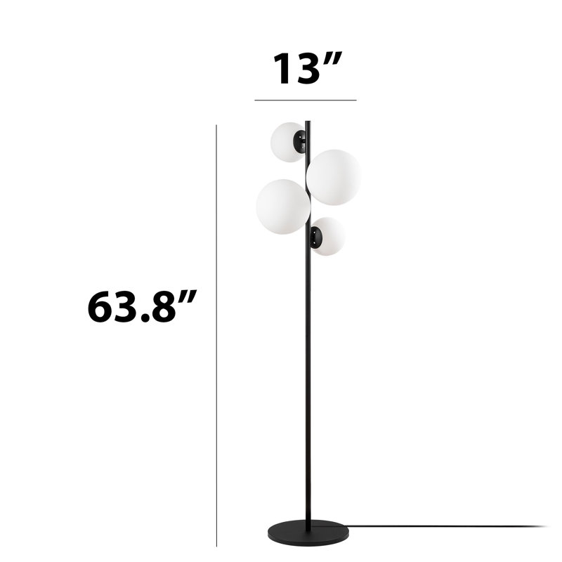 Lampe sur pied à globe 4 lumières