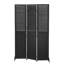 Cloison 3 panneaux en bois, paravent pliable 6 pi, finition noire