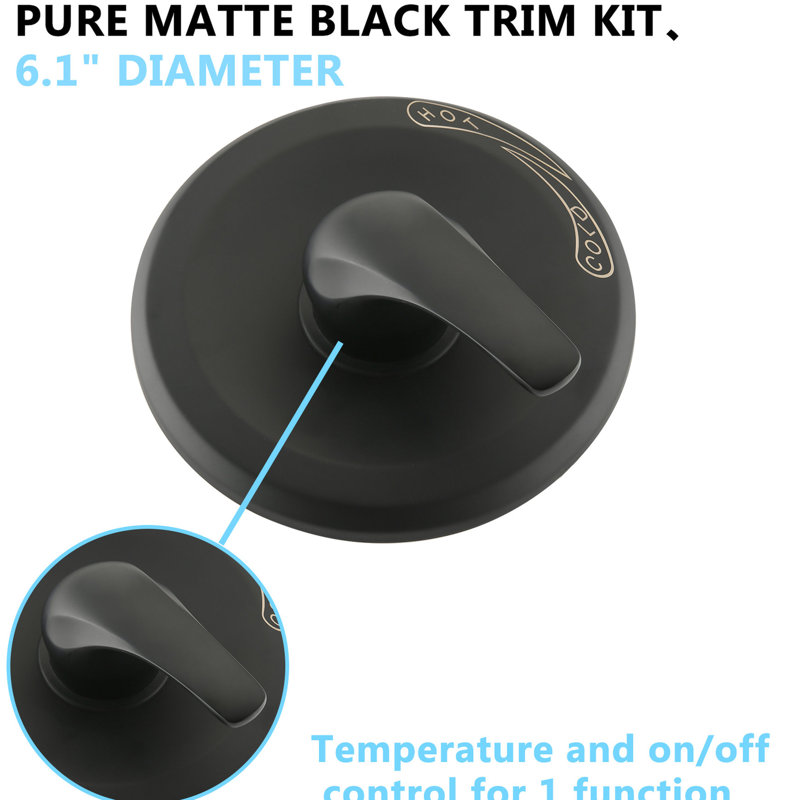 Matte Black Shower Faucet With Single Handle. Has Rain Showerhead, Handheld Shower, Tub Spout & Valve. 1.8 Gpm Flow Rate. Resists Corrosion. Wall Mount Handle In Beauty. Includes And . Flow. 360°