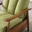 Fauteuil inclinable rembourré avec support lombaire et revêtement en tissu doux, rembourrage en mousse de salon réglable, pieds bruns