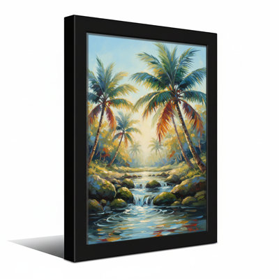 Plantes et fleurs, paysage de palmiers tropicaux, peinture de paysage
