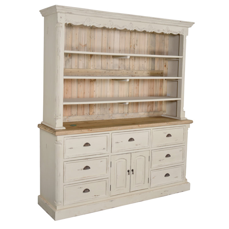 Armoire en porcelaine flavio farmhous, Bahut avec finition naturelle craie blanche Farmho