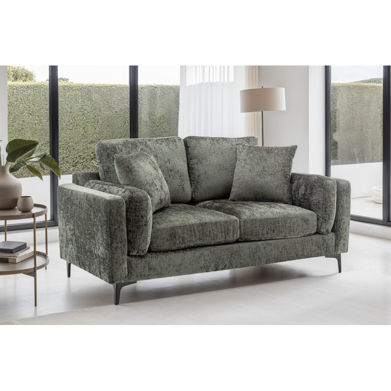 Tasley 2 Seater Chenille Sofa, 2, Green
