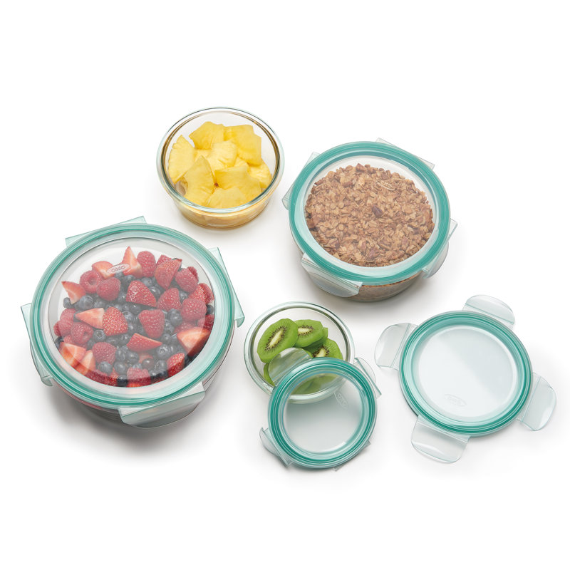Good Grips SNAP Glass Round 8 Piece Container Food Storage Set