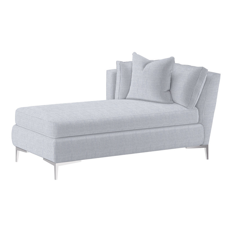 Aiden Chaise Lounge, Polished Stainless, Left Hand Facing, Dutton Indigo (Performance fabric) 1352-54