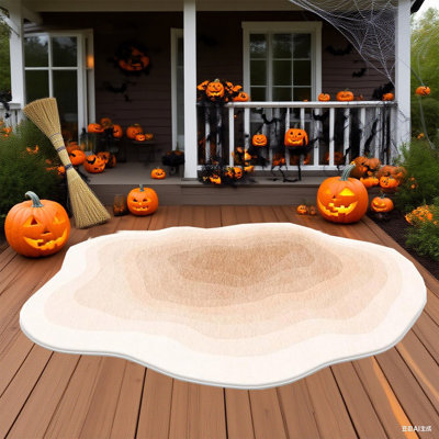 Tapis d'extérieur pour abricot, tapis d'extérieur de Noël, tapis décoratifs pour la cour d'Halloween, tapis de protection décoratifs pour les fêtes, 6,6 x 9,8 pi