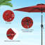 Parasol de marché d'extérieur 7,5 pi avec bouton poussoir inclinable bourgogne 7,5 pi-186632553