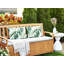 CALDERINA Indoor / Outdoor White and Green Rectangular Lumbar Cushion