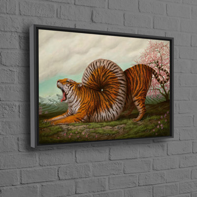 Modern Wall Decor Featuring Surreal Tiger Imagery in Abstract Canvas Art Perfect for Loft Spaces and as a Personalized Christmas Gift
