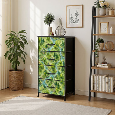 Commode à 4 tiroirs avec tiroirs verticaux