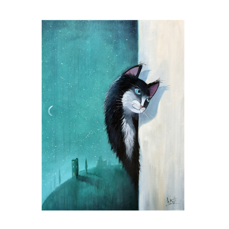 Art mural sur toile tendue - "Sneak Peek" de Ronald West pour le salon, la chambre à coucher ou le bureau - 24 x 32