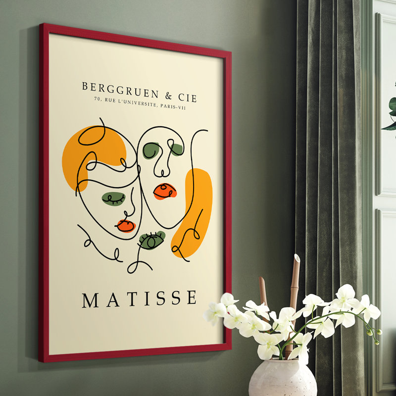 Matisse Lxxxx, reproduction encadrée - bois massif, Rouge, H 10 po x l 8 po