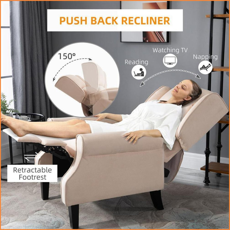 Fauteuils inclinables avec massage & amp; Chaleur, fauteuil inclinable en faux suède avec télécommande | Crème | Faux suède