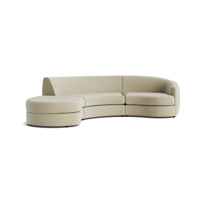 Giselle 3-Piece Right Arm Sectional, Performance Linen - Flax