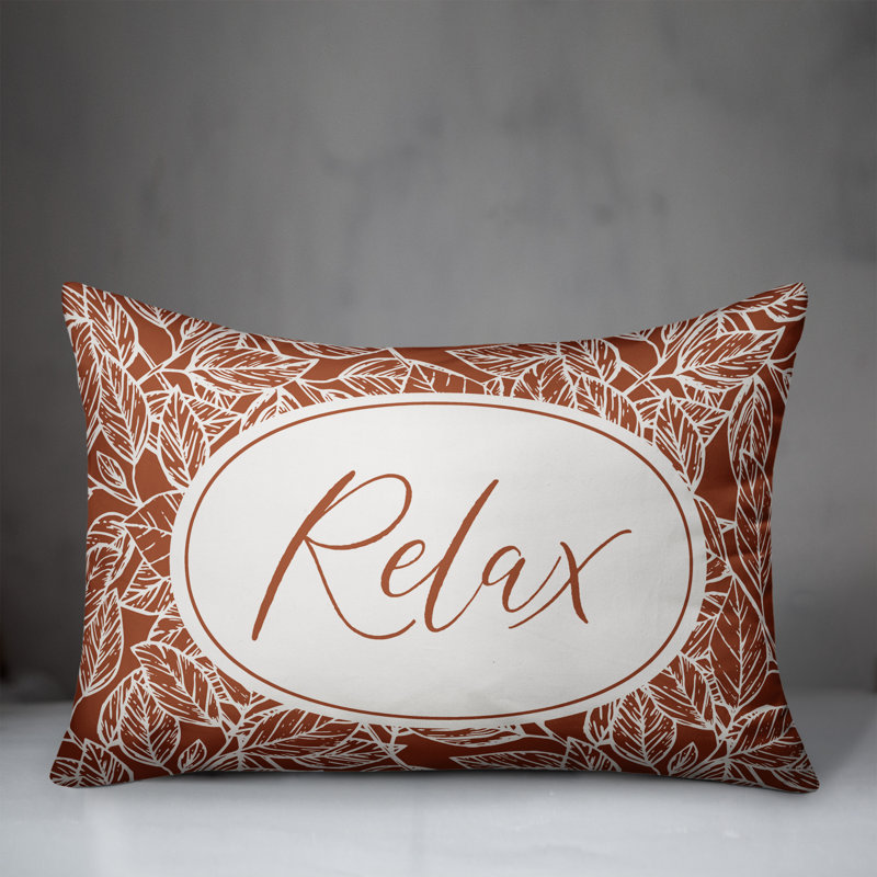 Relax Leaf Outdoor Rectangular Pillow Cover and Insert, Orange