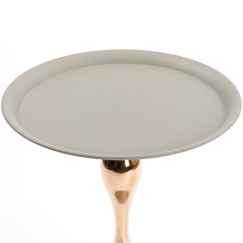 Table d'appoint en métal Minimalist, Gris mat