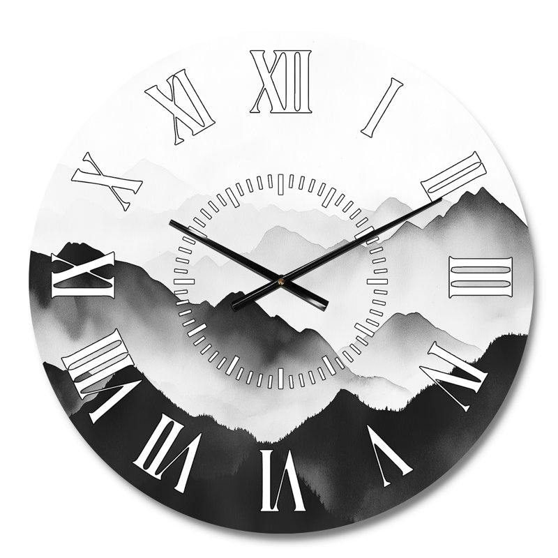 Horloge murale silencieuse en métal rustique Canyon Mountain I, Petit