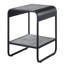 Table de bout en béton gris et noir avec espace de rangement polyvalent et de qualité