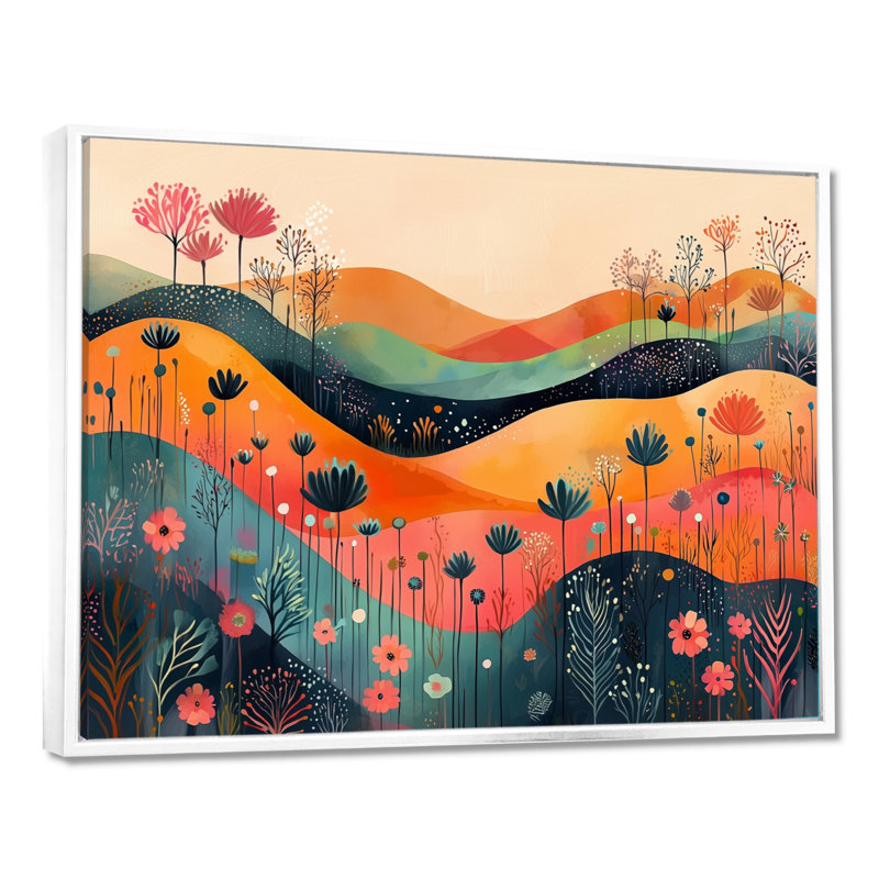 «Gianella Pastel Colors of Desert Blossom Landscape II - Abstract Botanicals», art mural, H 30 po x l 40 po, Blanc