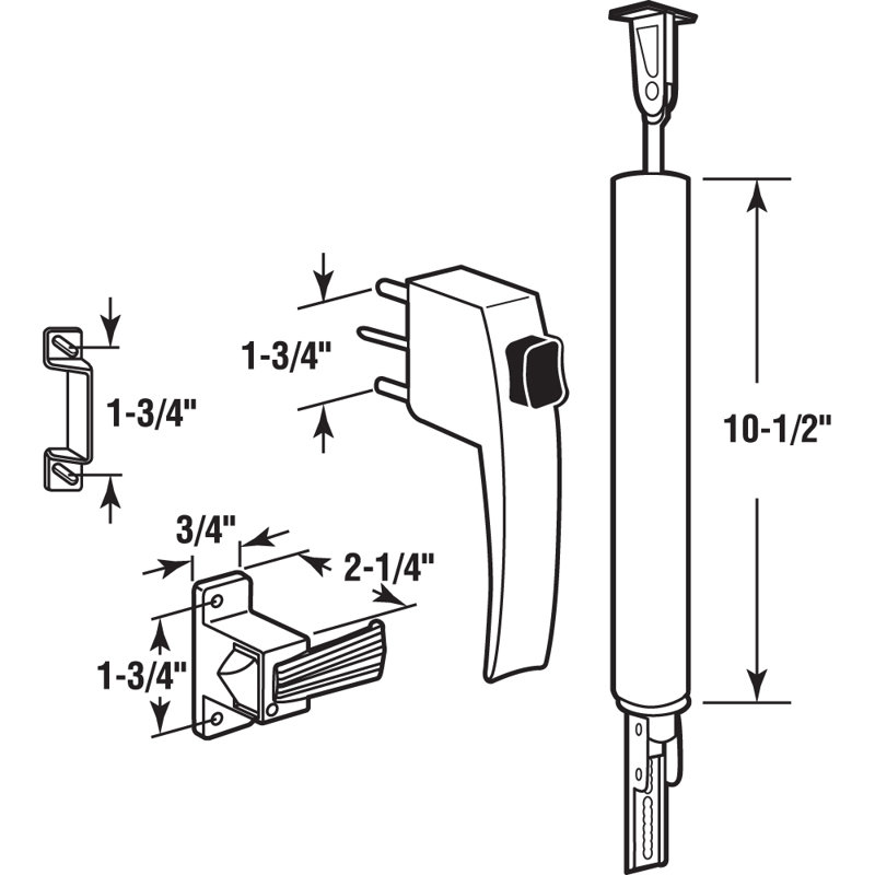 Screen Door Pneumatic Closer, Black Finish, 10-1/2 in. Long (Single Pack)