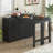 Kitchen Island with Extendable Dining Table,Converts Into a Dining Table and Adjustable Pull-Out Top-1569280955