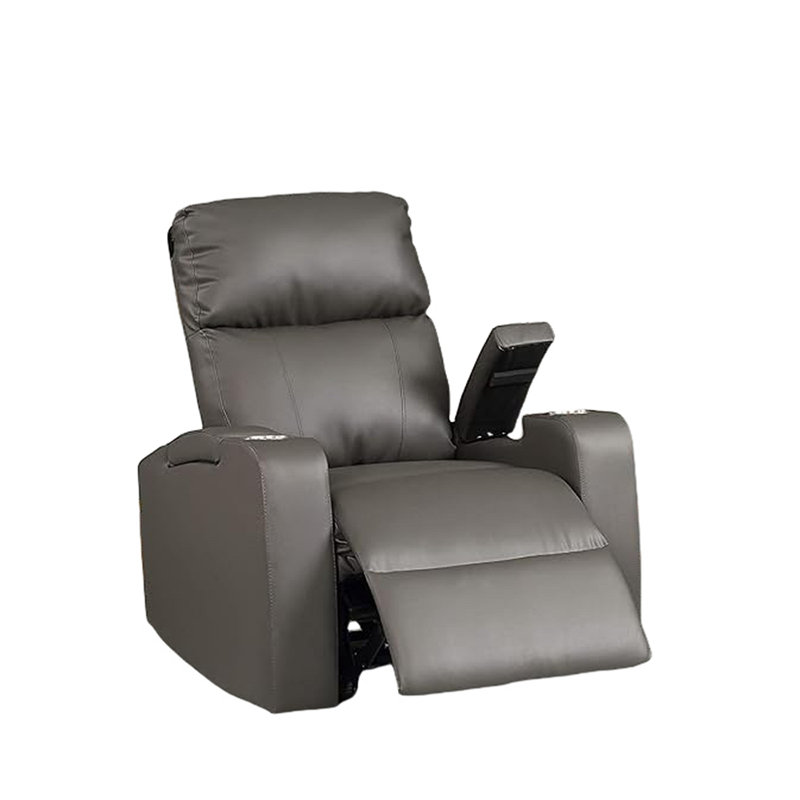 Collection Modern Terry, similicuir rembourré avec fauteuil inclinable électrique, gris