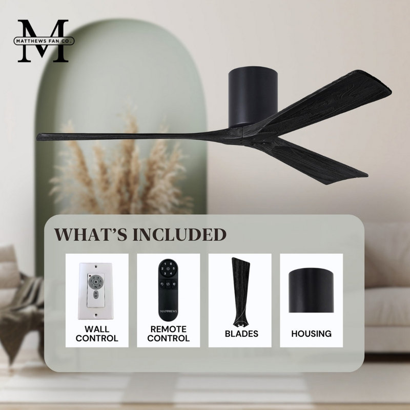 Irene Ceiling Fan, Matte Black, Matte Black, 60"