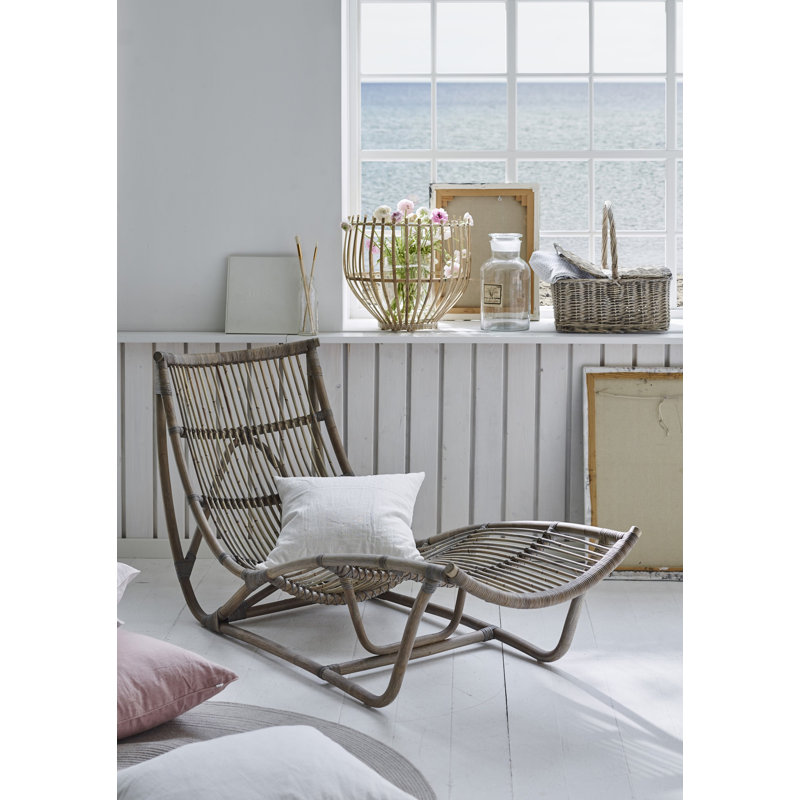 Pranay Outdoor Wicker Chaise Lounge, Taupe Gray