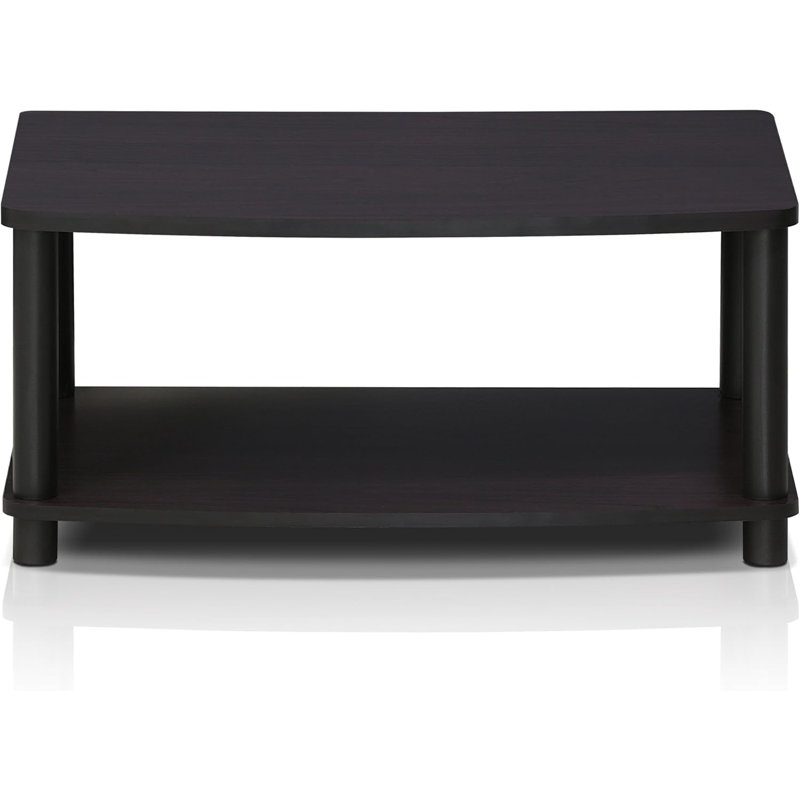  2 Tier Elevated TV Stand Modern Dark Walnut, Dark Walnut