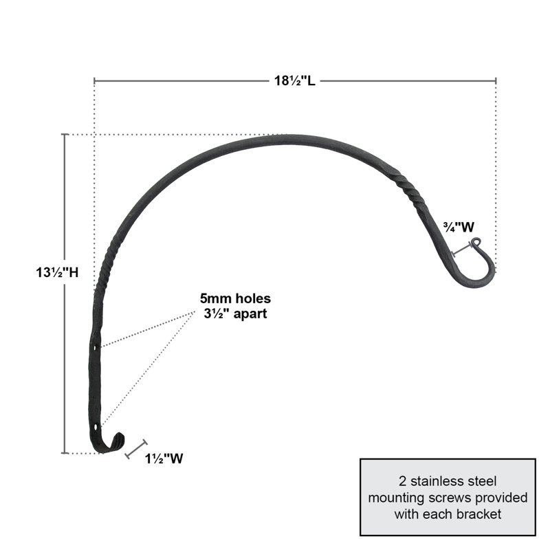 Metal Weather Resistant Bracket Plant Stand, 12.75" H x 18" W x 0.75" D