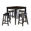 Ensemble de tabourets à hauteur de bar de 29 po à finition noire avec ensemble de 2 sièges de selle en bois massif-465918724