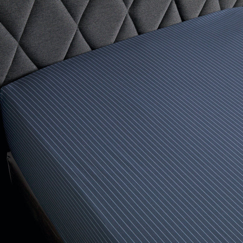 Nocturne Percale Striped Fitted Sheet, King Fitted Sheet