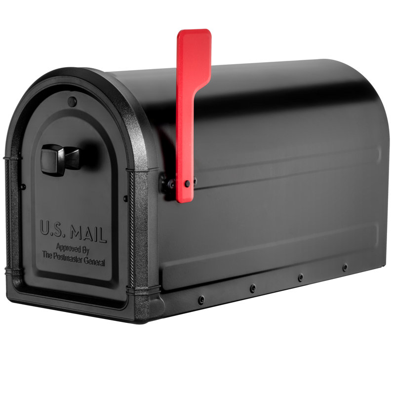 Roxbury 9 in x 11 in Steel Post Mounted Mailbox, Black