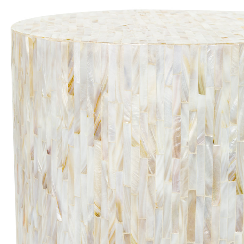 Ilhana Global End Table, Ivory/Grey