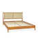 Oliver Solid Wood Rattan Platform Bed with Headboard, Rattan Frame