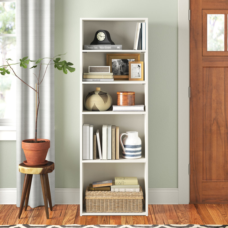 Bibliothèque standard Arisztid, Blanc, (5 tablettes) H 71,18 po x l 24,5 po x P 11,5 po