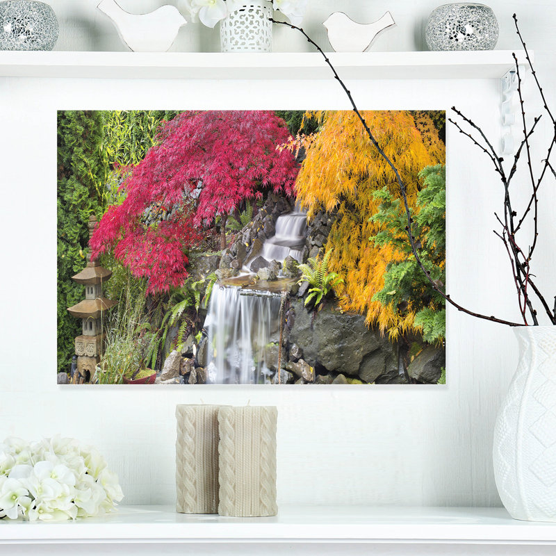 Photographie florale d'érable japonais sur toile - Érable japonais, H 20 po x l 40 po x P 1po, Toile tendue