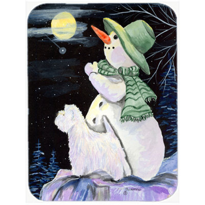Niam with Westie Glass Cutting Board