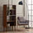 Bayamo 58" Wood and Marble-Look Storage Bookshelf