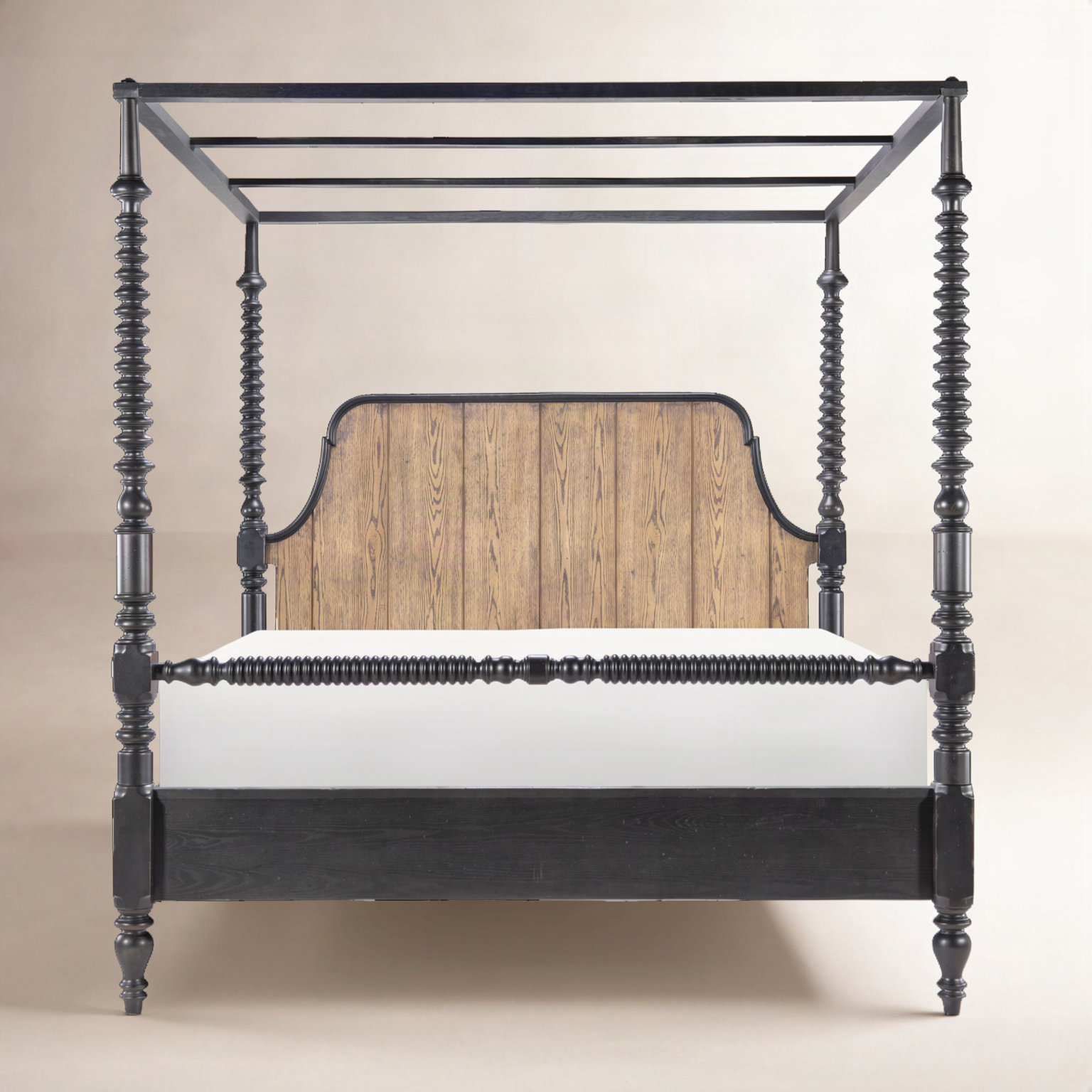 Country Living Canopy Oak Bed, Queen