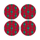 Gem Emeralds Vegan Leather Round Pebble Placemat