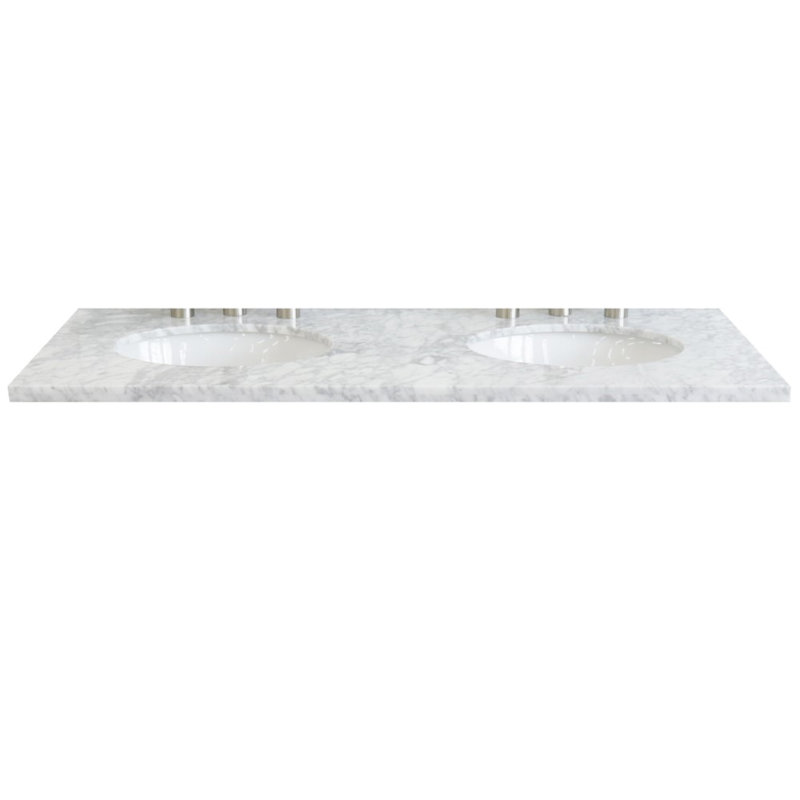 Plateau de meuble-lavabo double 53 po blanc