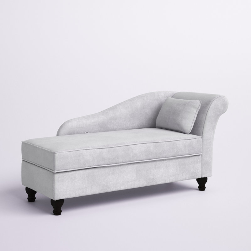 Minerva Upholstered Chaise Lounge, Gray Linen Blend