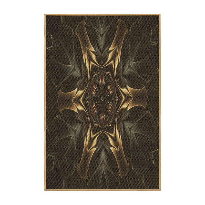 Tapis brun/noir en laine, Rectangle 2 pi x 4 pi