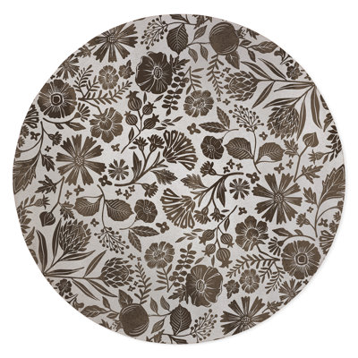 Anno Floral Machine Woven Polyester Area Rug in Brown -  Darby Home Co, 7607FD1EE11246709197EB7AF89C89E2