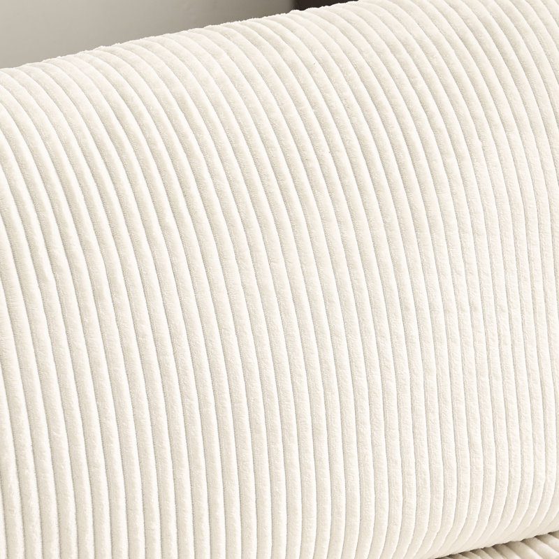 Canapé modulaire en forme de U à 6 places avec velours côtelé beige pour sièges décontractés, Beige