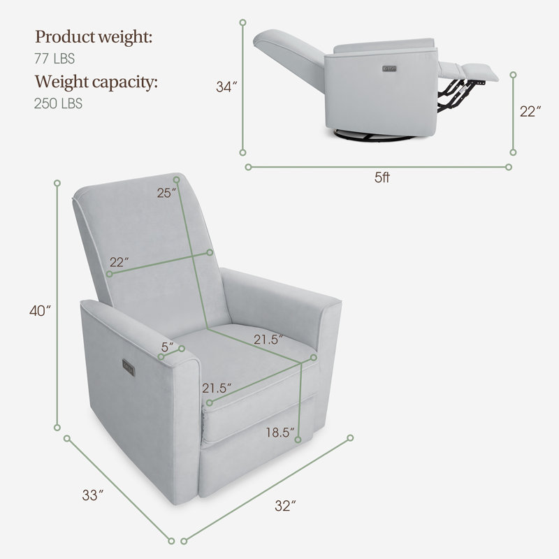 Fauteuil oscillant et rotatif, Gris