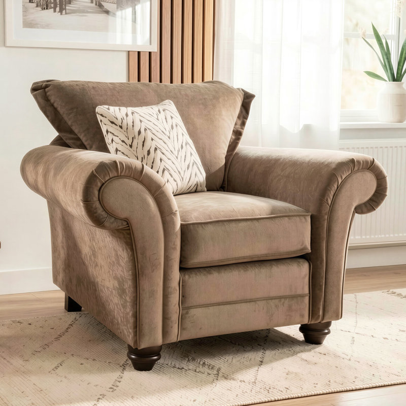 Dalton Textured Weave Armchair, Nutmeg