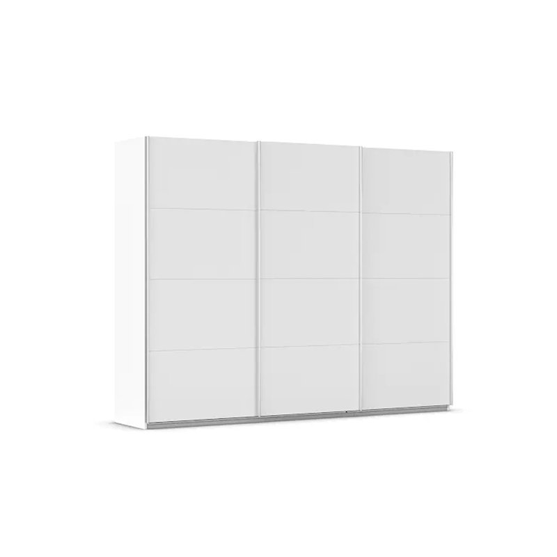 Caracas 3 Door Manufactured Wood Wardrobe, 210cm H x 271cm W x 62cm D, White, Premium