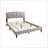 Queen Size Burlap Fabric Platform Bed Frame - Light Brown, No Box Spring Needed, Vintage Modern Style for Master Bedroom